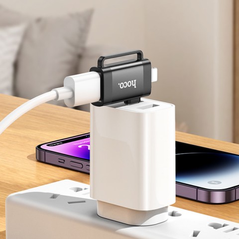 Перехідник Hoco UA31F OTG 2in1 Lightning male/Type-C male to USB female Black