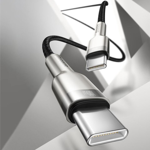 Дата кабель Baseus Cafule Series Metal Type-C to Type-C 100W (2m) (CATJK-D) Чорний