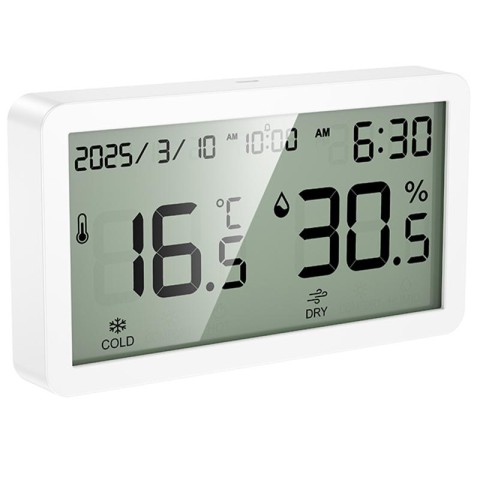 Електронний термогігрометр + годинник Hoco HX42 Indoor White