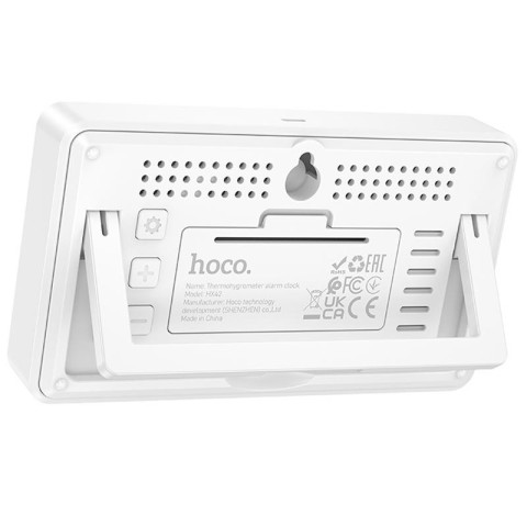 Електронний термогігрометр + годинник Hoco HX42 Indoor White