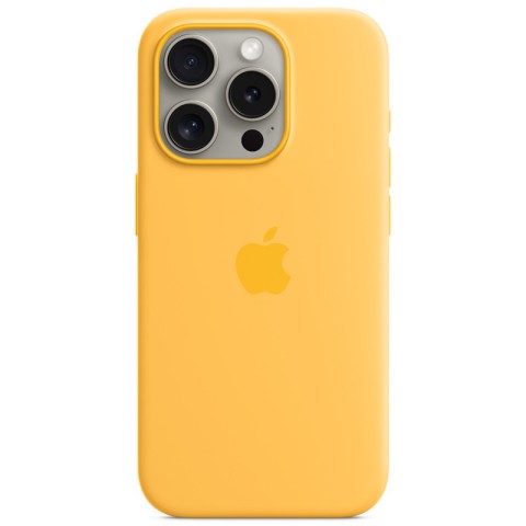 Чохол Silicone case (AAA) with Magsafe and Animation для Apple iPhone 15 Pro (6.1") Жовтий / Sunshine