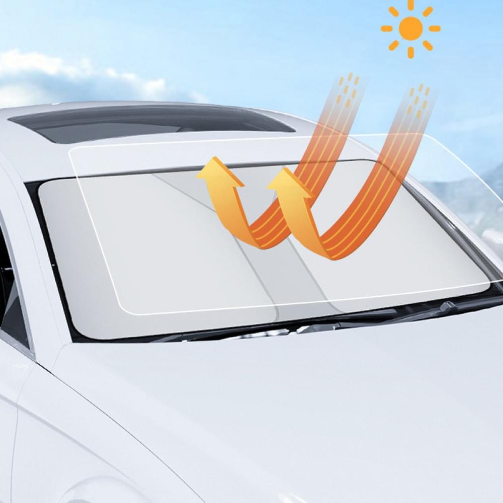 Портативний сонцезахисний автомобільний козирок на лобове скло (1.45x0.80m) White