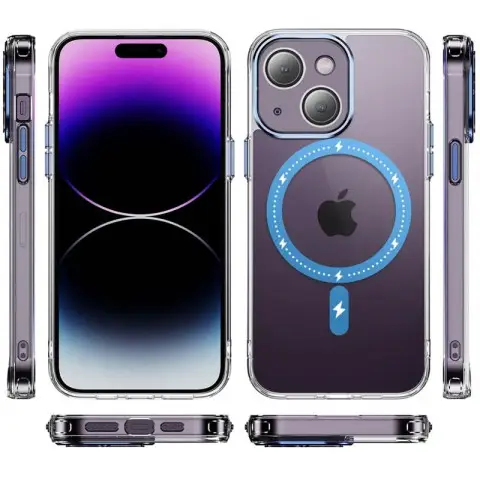 Чохол TPU+PC Colorful with MagSafe для Apple iPhone 13 (6.1") Blue