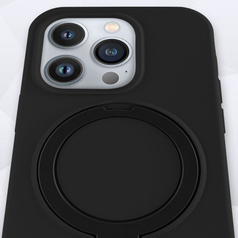 Чохол Silicone Case Full Protective NO LOGO with Ring для Apple iPhone 15 Pro Max (6.7") Black