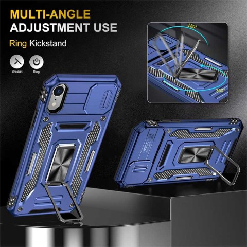 Ударостійкий чохол Camshield Army Ring для Apple iPhone XR (6.1") Синій / Navy