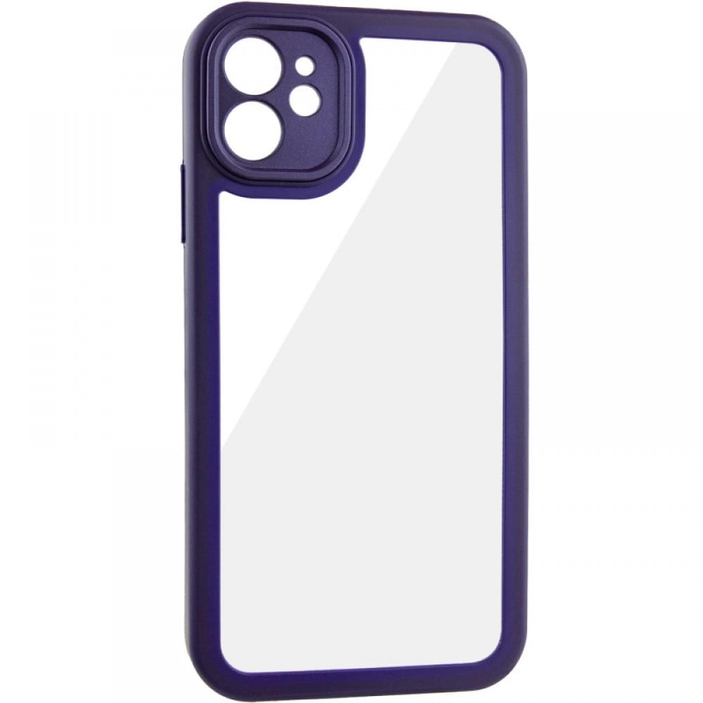 TPU чохол Transparent + Colour 1,5mm для Apple iPhone 12 (6.1") Purple