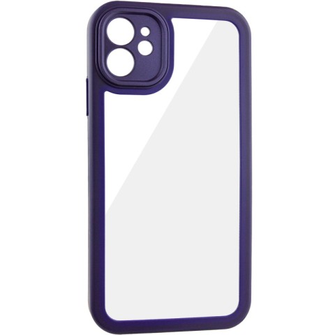 TPU чохол Transparent + Colour 1,5mm для Apple iPhone 12 (6.1") Purple