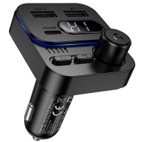 АЗП FM модулятор Borofone BC61 Ocean PD30W+QC3.0 total 45W (2USB-A/1C) Black