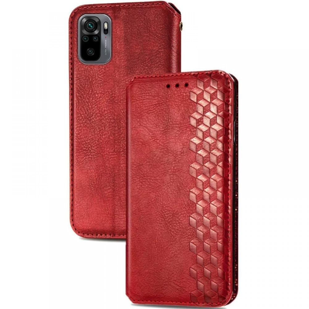 Шкіряний чохол-книжка GETMAN Cubic (PU) для Xiaomi Redmi Note 10 / Note 10s Червоний