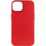 Шкіряний чохол Leather Case (AA Plus) with MagSafe для Apple iPhone 12 Pro / 12 (6.1") Crimson
