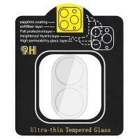 Захисне скло на камеру Full Block (тех.пак) для Apple iPhone 16 (6.1") / 16 Plus (6.7") Прозорий