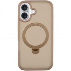 TPU+PC чохол Metal Buttons with MagSafe Colorful HQ Ring для Apple iPhone 16 (6.1") Rose Gold