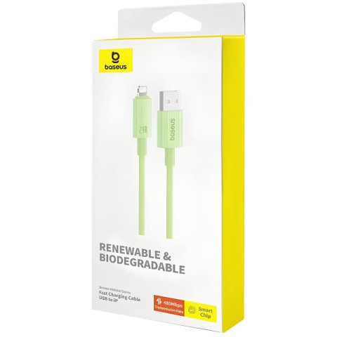 Дата кабель Baseus Habitat Series Fast Charging USB to Lightning 2.4A (2m) (P10360200) Natural Green