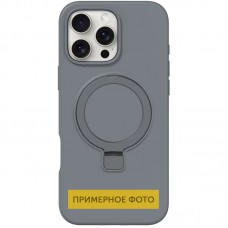 Чохол Silicone Case Full Protective NO LOGO with Ring для Apple iPhone 16e (6.1") Grey