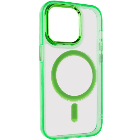 Чохол TPU Iris with MagSafe для Apple iPhone 13 Pro (6.1") Салатовий