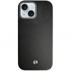 Чохол PC+Leather SGP with MagSafe для Apple iPhone 15 (6.1") Carbon