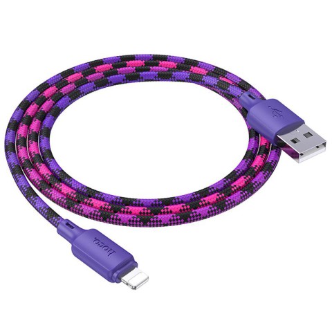 Дата кабель Hoco X116 Meridian USB to Lightning 2.4A (1m) Gradient Purple Mix