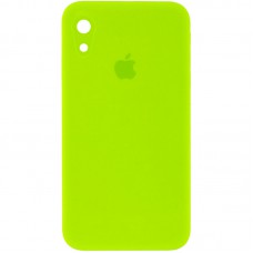 Чохол Silicone Case Square Full Camera Protective (AA) для Apple iPhone XR (6.1") Салатовий / Neon green