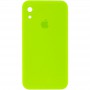 Чохол Silicone Case Square Full Camera Protective (AA) для Apple iPhone XR (6.1") Салатовий / Neon green