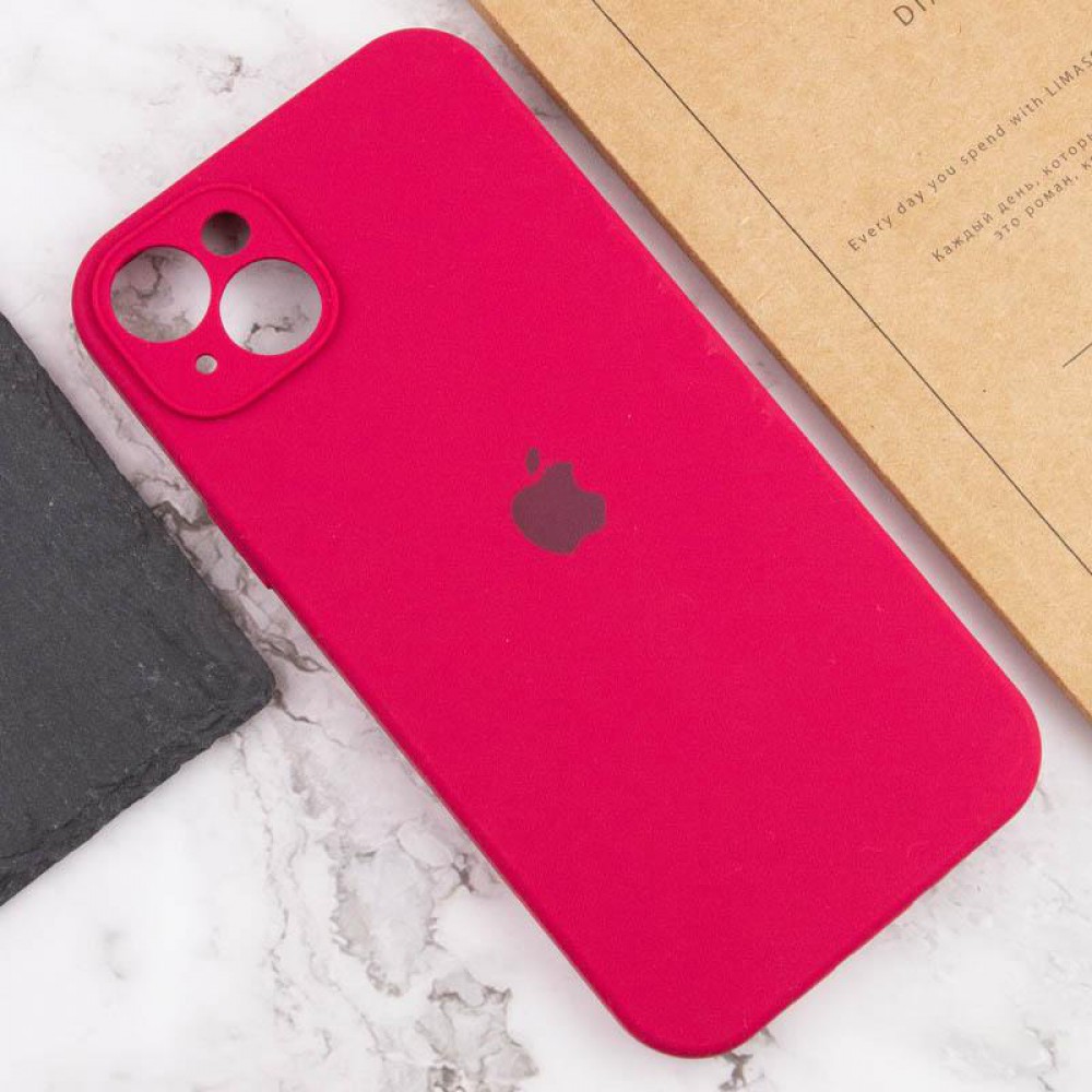 Чохол Silicone Case Full Camera Protective (AA) для Apple iPhone 15 Plus (6.7") Червоний / Rose Red
