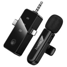 Петличний бездротовий мікрофон Hoco L20B Fair 3in1 (Lightning/Type-C/3.5) Black