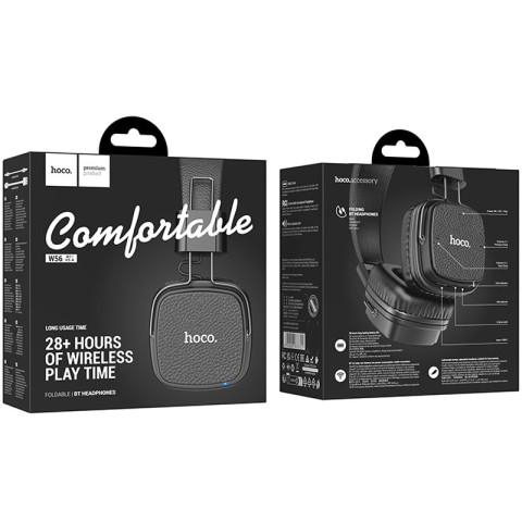 Накладні бездротові навушники Hoco W56 Earl Black