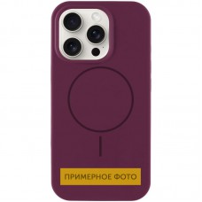 Чохол Silicone Case Full Protective (AA) NO LOGO with MagSafe для Apple iPhone 13 (6.1") Бордовий / Plum