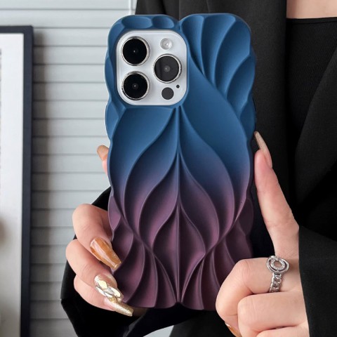 TPU чохол Leaf для Apple iPhone 15 Pro Max (6.7") Navy Blue / Plum