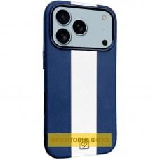 Шкіряний чохол Rally with MagSafe для Apple iPhone 17 (6.3") Blue / White