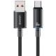 Дата кабель USAMS US-SJ658 Transparent With Light Cloud Ser. USB to Type-C 6A (1.2m) Black