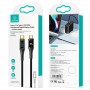 Дата кабель USAMS US-SJ590 Type-C to Type-C PD 100W Transparent Digital Display Cable (1.2m) Black