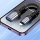 Перехідник Hoco UA24 Lightning male to USB female 2.0 Metal gray