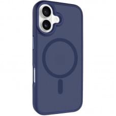 TPU+PC чохол Metal Buttons with MagSafe для Apple iPhone 17 (6.3") Синій / Navy Blue