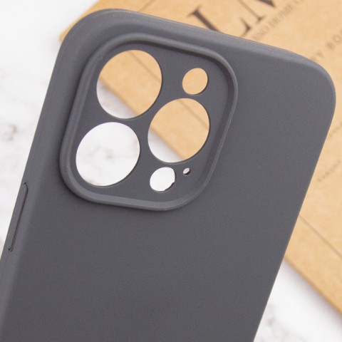 Чохол Silicone Case Full Camera Protective (AA) NO LOGO для Apple iPhone 14 Pro (6.1") Сірий / Dark Gray