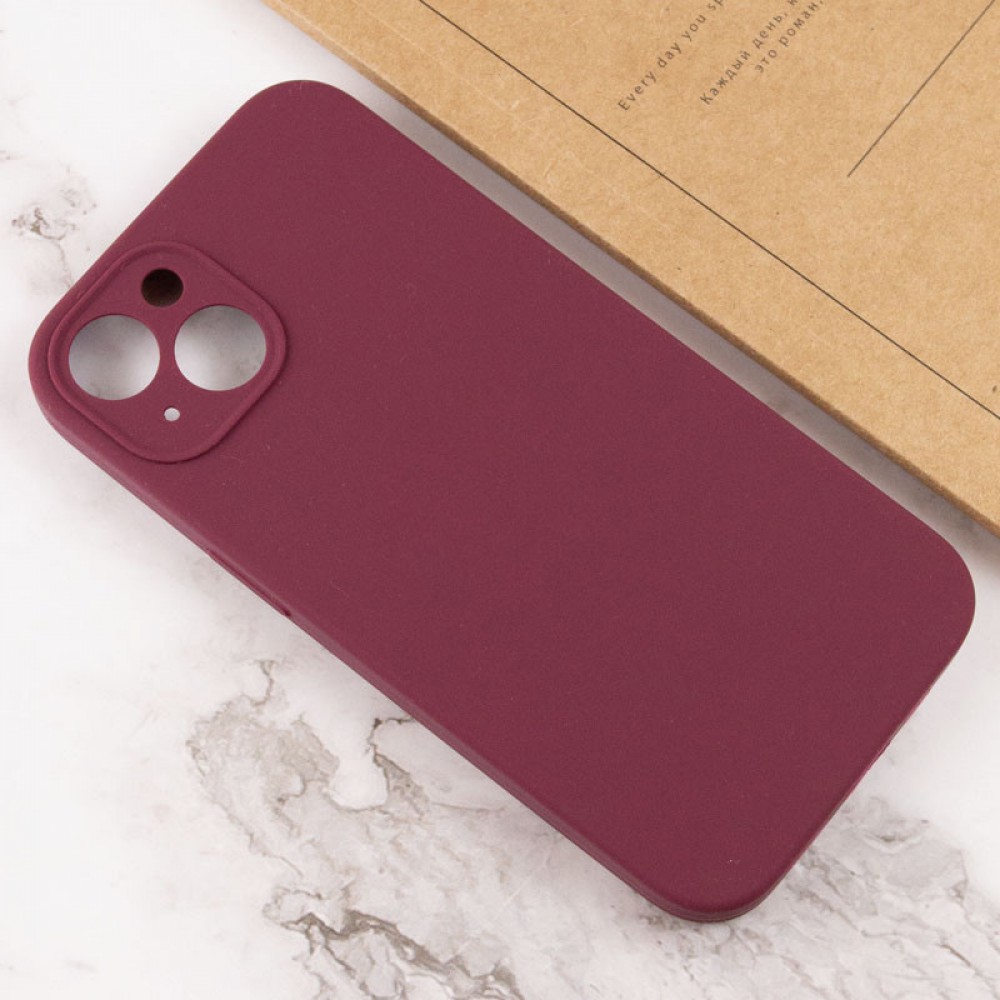 Чохол Silicone Case Full Camera Protective (AA) NO LOGO для Apple iPhone 15 Plus (6.7") Бордовий / Plum