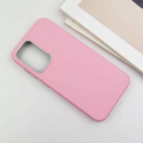 Шкіряний чохол Leather Case Metal Buttons для Samsung Galaxy S24+ / S25+ Light Pink