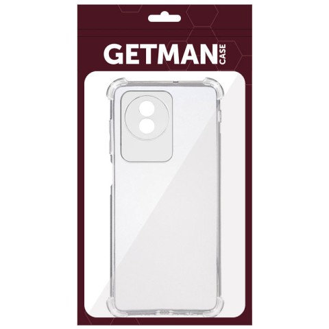 TPU чохол GETMAN Ease logo посилені кути Full Camera для Vivo Y02 Безбарвний (прозорий)
