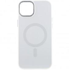Чохол TPU+Glass Sapphire Midnight Open Camera with MagSafe для Apple iPhone 15 Plus (6.7") Білий / White