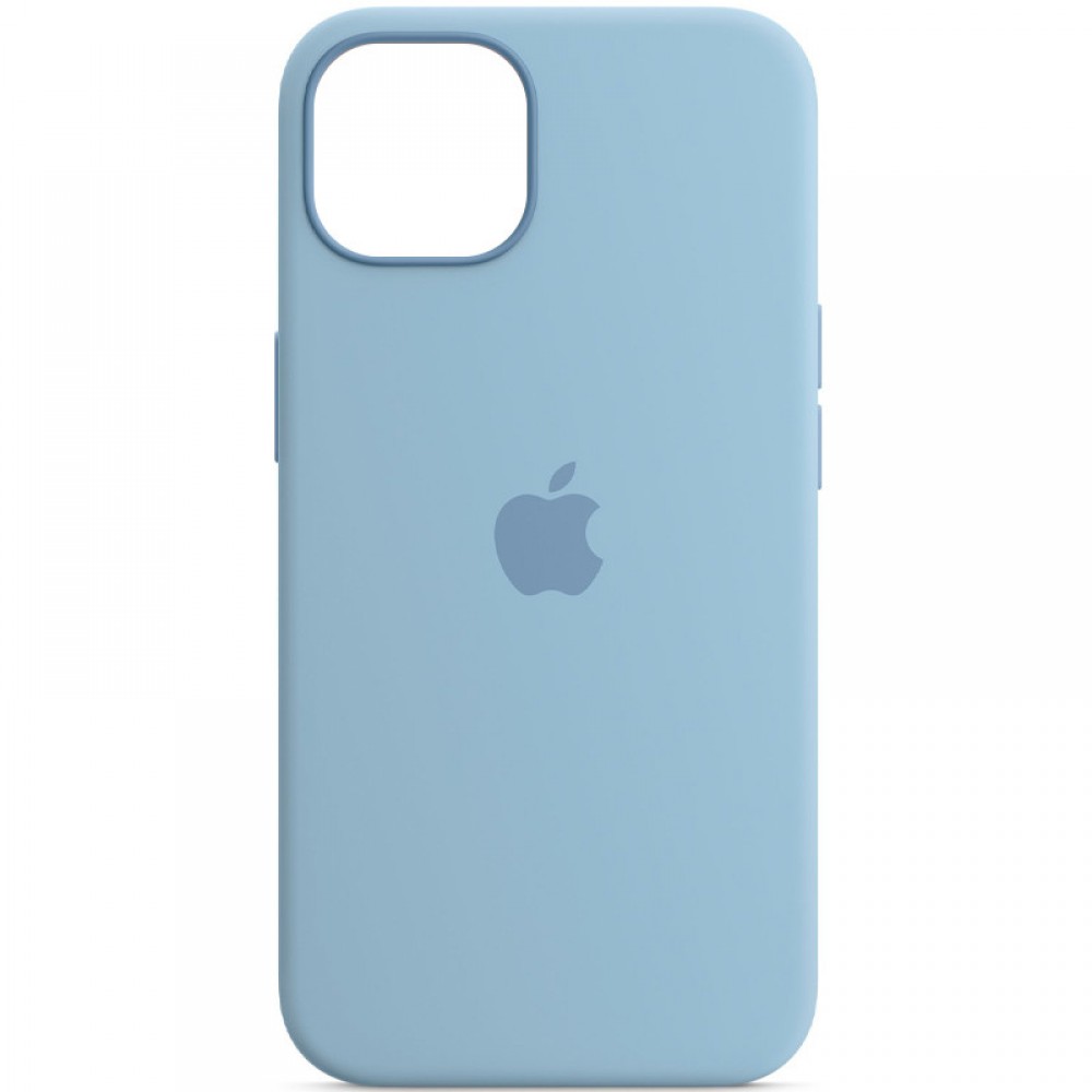 Чохол Silicone case (AAA) with Magsafe and Animation для Apple iPhone 13 (6.1") Блакитний / Blue Fog