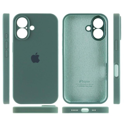 Чохол Silicone Case Full Camera Protective (AA) для Apple iPhone 16 Plus (6.7") Зелений / Pine green