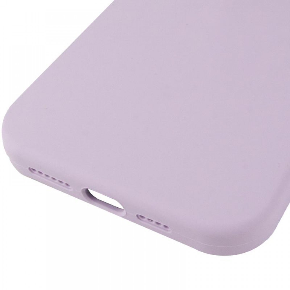 Чохол Silicone Case (AA) Logo with MagSafe для Apple iPhone 15 (6.1") Бузковий / Lilac