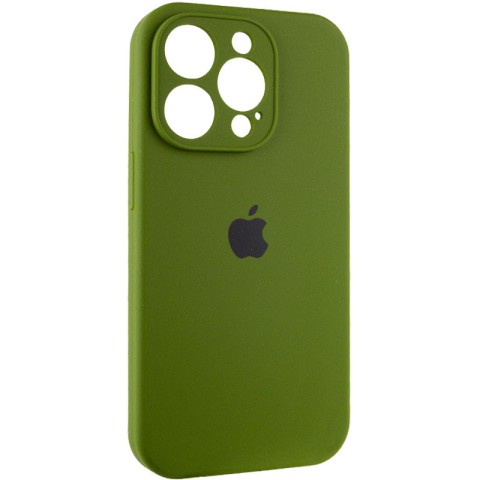 Чохол Silicone Case Full Camera Protective (AA) для Apple iPhone 13 Pro (6.1") Зелений / Dark Olive
