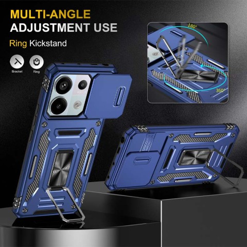 Ударостійкий чохол Camshield Army Ring для Xiaomi Poco X6 / Note 13 Pro 5G Синій / Navy