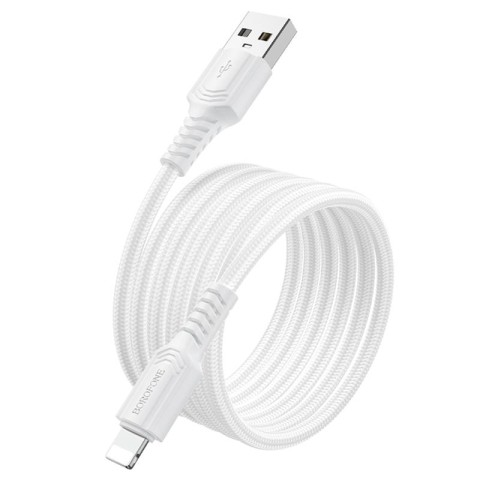 Дата кабель Borofone BX116 Certain USB to Lightning 2.4A (1m) White