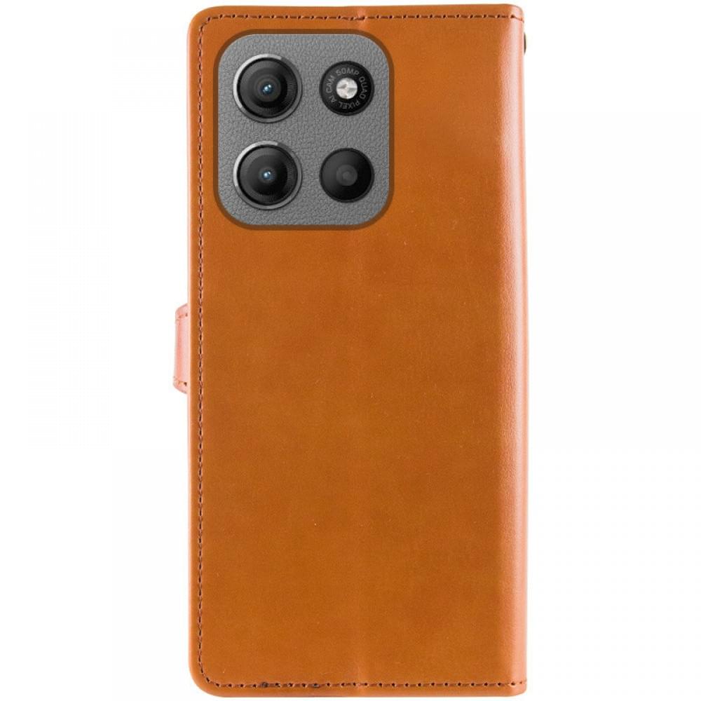 Шкіряний чохол-книжка GETMAN Gallant (PU) для Motorola Moto G15 4G Коричневий