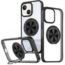 TPU+PC чохол Metal Ring with MagSafe для Apple iPhone 14 / 13 (6.1") Чорний