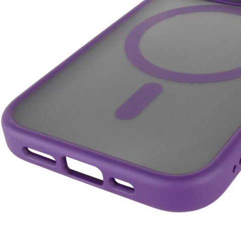 TPU+PC чохол Metal Buttons with MagSafe для Apple iPhone 15 Pro Max (6.7") Темно-Фіолетовий