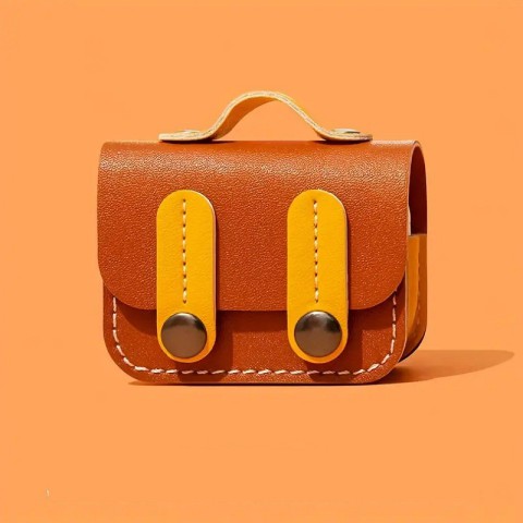 Шкіряний футляр Briefcase для навушників AirPods Pro Brown / Yellow