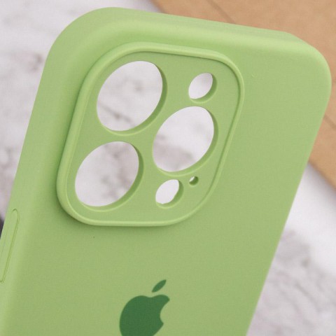 Чохол Silicone Case Full Camera Protective (AA) для Apple iPhone 15 Pro (6.1") М'ятний / Mint