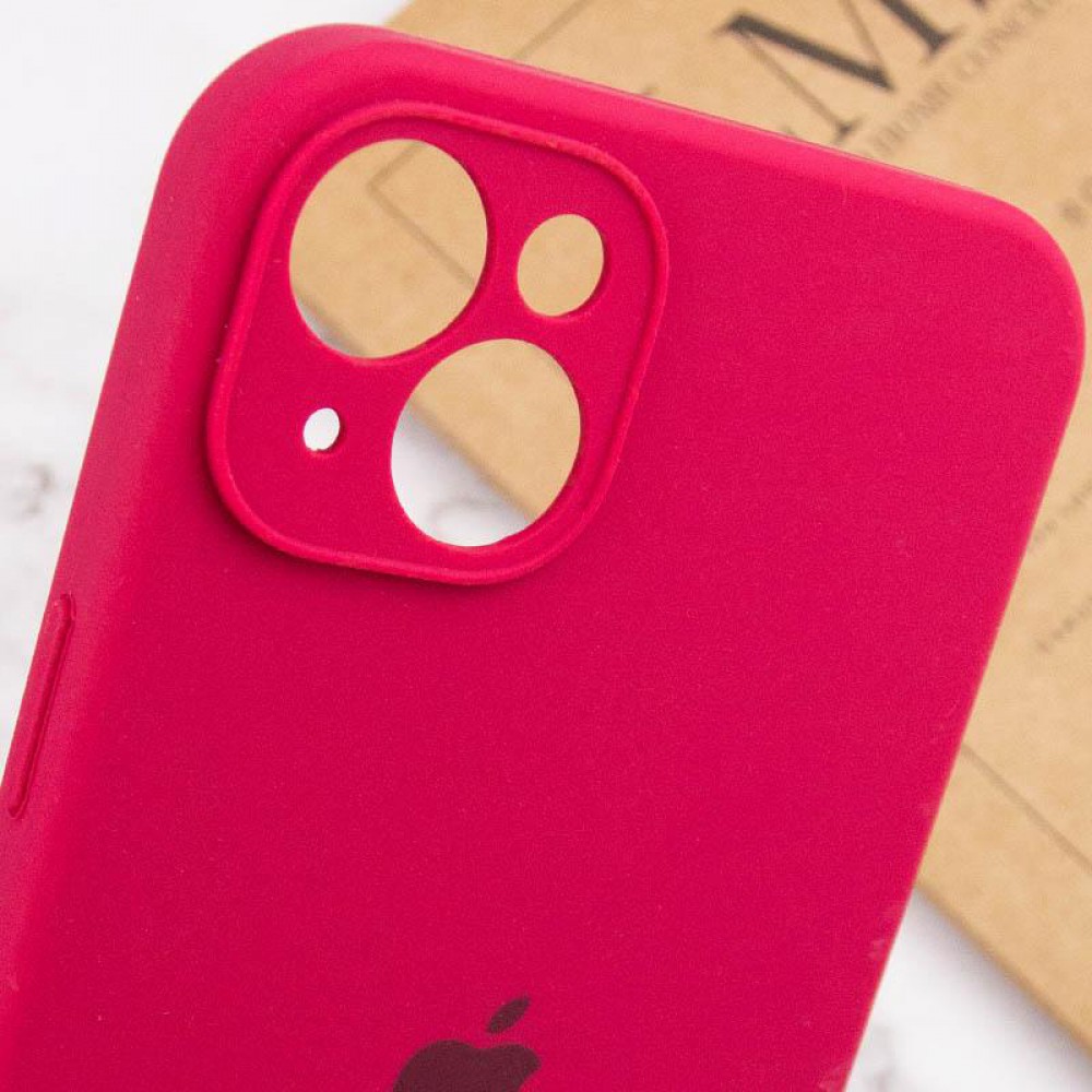 Чохол Silicone Case Full Camera Protective (AA) для Apple iPhone 15 Plus (6.7") Червоний / Rose Red